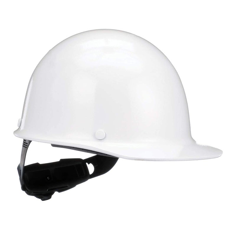 MSA 475396 Skullgard Cap Style Safety Hard Hat with Fas-Trac III Ratchet Suspension | Non-slotted Cap, Made of Phenolic Resin, Radiant Heat Loads up to 350F - Standard Size in White - Image 1